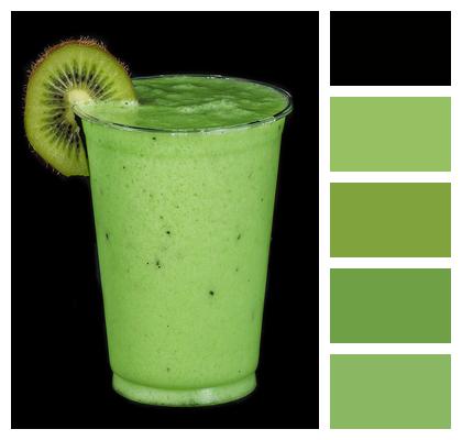 Spinach Smoothie Drink Kiwi Image